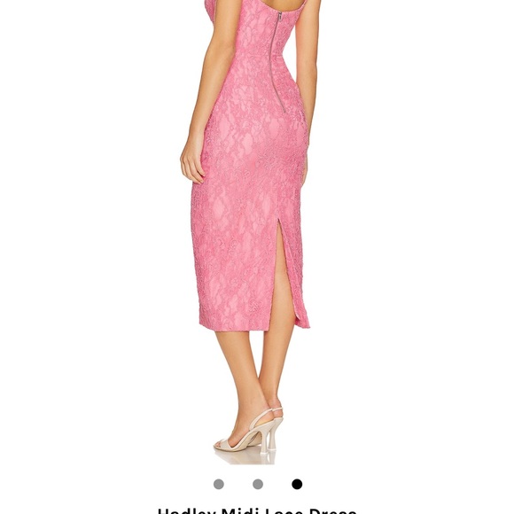 Size small. Pink Bardot Midi Dress. - Picture 3 of 3
